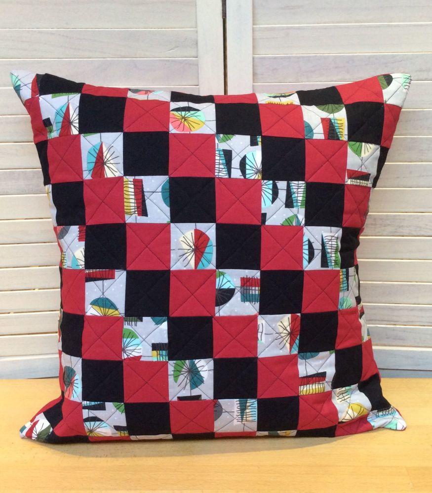 Mid Mod Main Grey Quilted Cushion