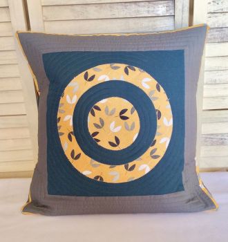 Scattered Seeds (Circle Within Circle) Quilted Cushion Cover