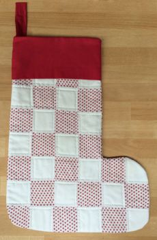 Stars Quilted Patchwork Christmas Stocking