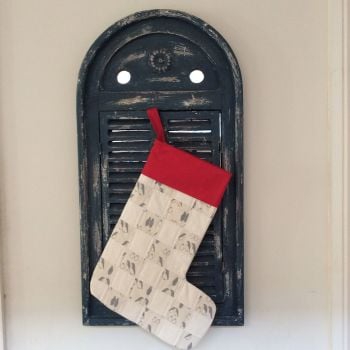Quilted Patchwork Christmas Stocking (Penguins and Red Cuff)(2)