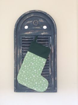 Christmas Wish Quilted Christmas Stocking (with Green Cuff)