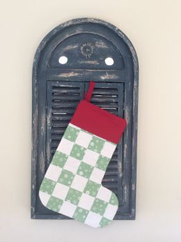 Christmas Wish Quilted Patchwork Christmas Stocking (with Red Cuff)