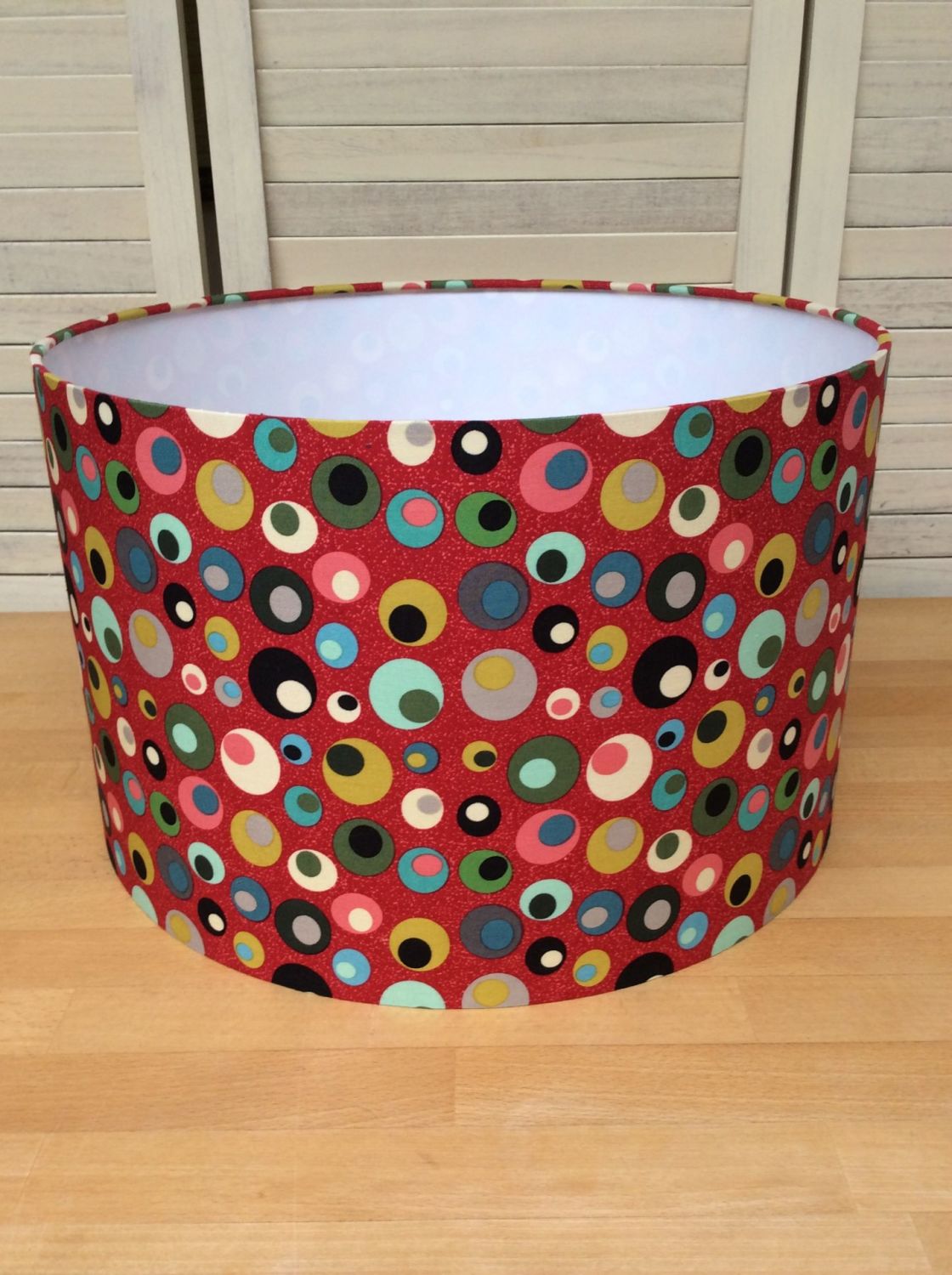 Mid Mod Circles in Red 40 cms Lampshade