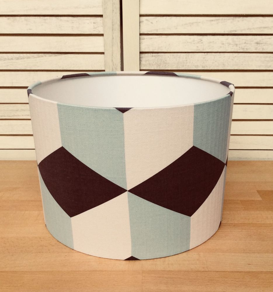Mint and Chocolate 30 cms Drum Lampshade