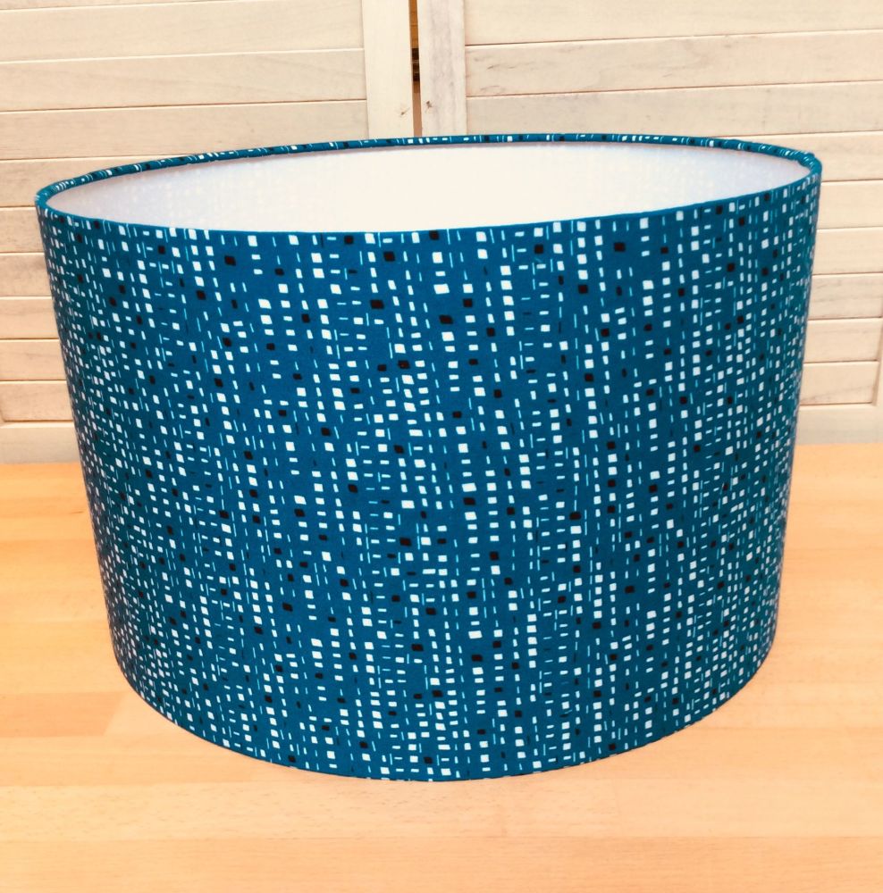 New Horizons (Teal) 40 cms Drum Lampshade