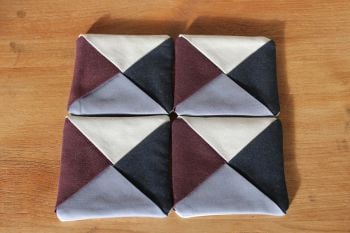 Set of Four Kona Cotton Folded Fabric Coasters(1)