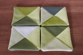 Set of Four Kona Cotton Folded Fabric Coasters(2)