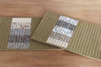 Set of Two Quilted Place Mats (MicroLife Textures - Khaki)(1)