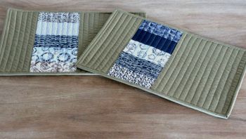 Set of Two Quilted Place Mats (MicroLife Textures - Khaki)(2)