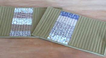 Set of Two Quilted Place Mats (MicroLife Textures - Khaki)(3)