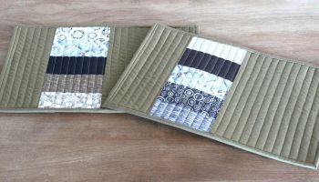 Set of Two Quilted Place Mats (MicroLife Textures - Khaki)(4)