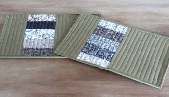 Set of Two Quilted Place Mats (MicroLife Textures - Khaki)(5)