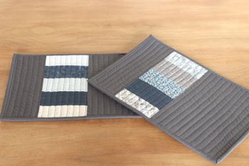 Set of Two Quilted Place Mats (MicroLife Textures - Blue)(8)
