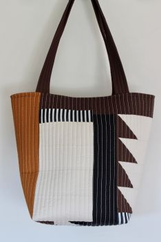 Pecan and Brown  Quilted Tote Bag(2)