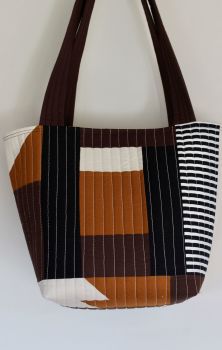 Pecan and Brown  Quilted Tote Bag(3)