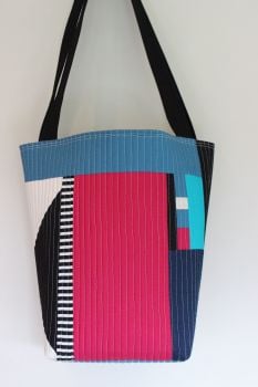 Sangria and Teal Quilted Tote Bag
