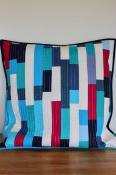 Striped Envelope Cushion in Blues (2)