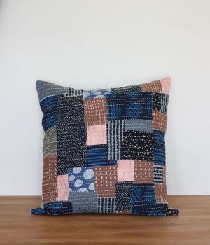 Boro/Sashiko Inspired Envelope Cushion (2)