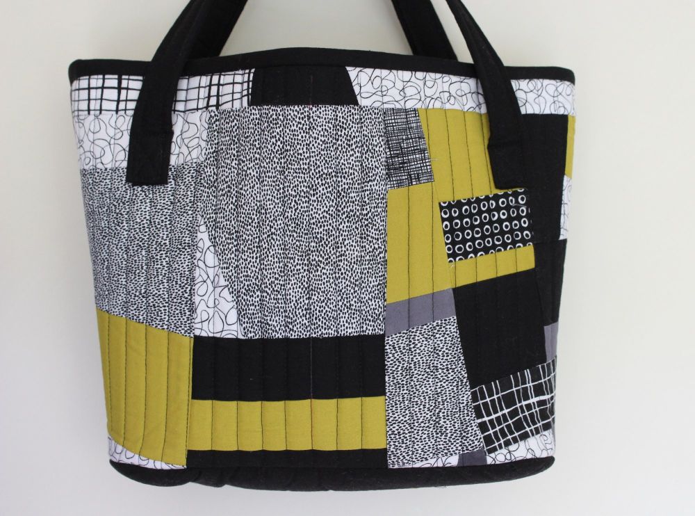 Pen and Ink and Pickle Quilted Shopping Tote Bag(1)