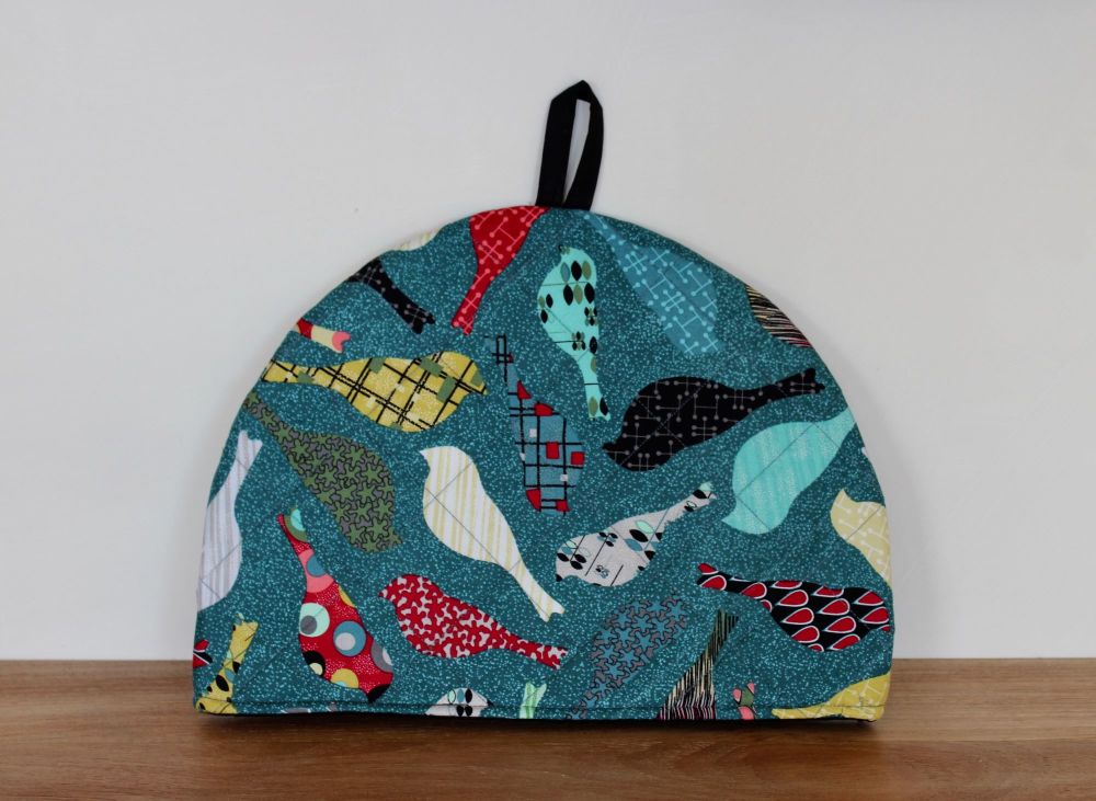 Birds In Teal Quilted Tea Cosy(2)