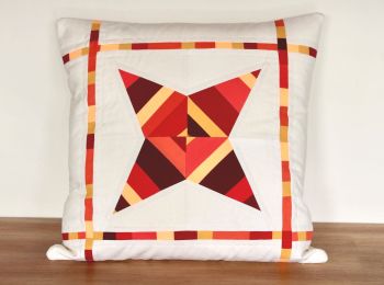 String Star Quilted Cushion (Orange)