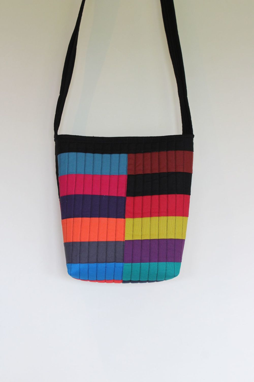 Colour Block Quilted Cross-Over Bag