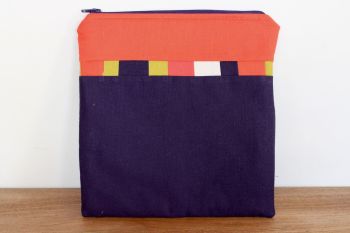 A Dorset Patchworks Bits and Bobs Quilted Pouch (Purple and Orange)