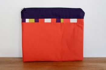 A Dorset Patchworks Bits and Bobs Quilted Pouch (Orange and Purple)