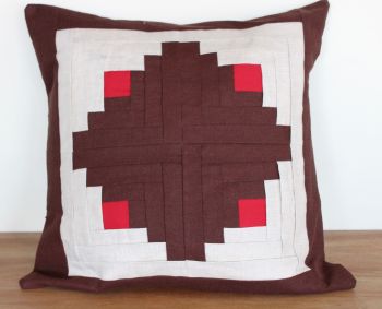 'Folded'Log Cabin Quilted Cushion (Manx)(3)