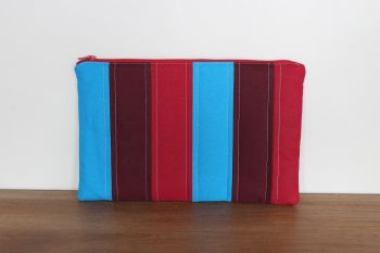 A Dorset Patchworks Bits and Bobs Pouch (Red and Blue Stripes)