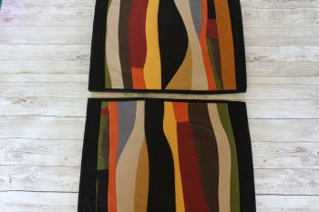 Set of Two Artisan Quilted Place Mats (Curves)