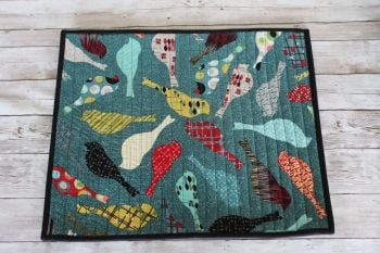 Mid Mod Birds in Teal Quilted Place Mat(6)