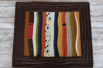 Single Improv Quilted Place Mats (Browns)
