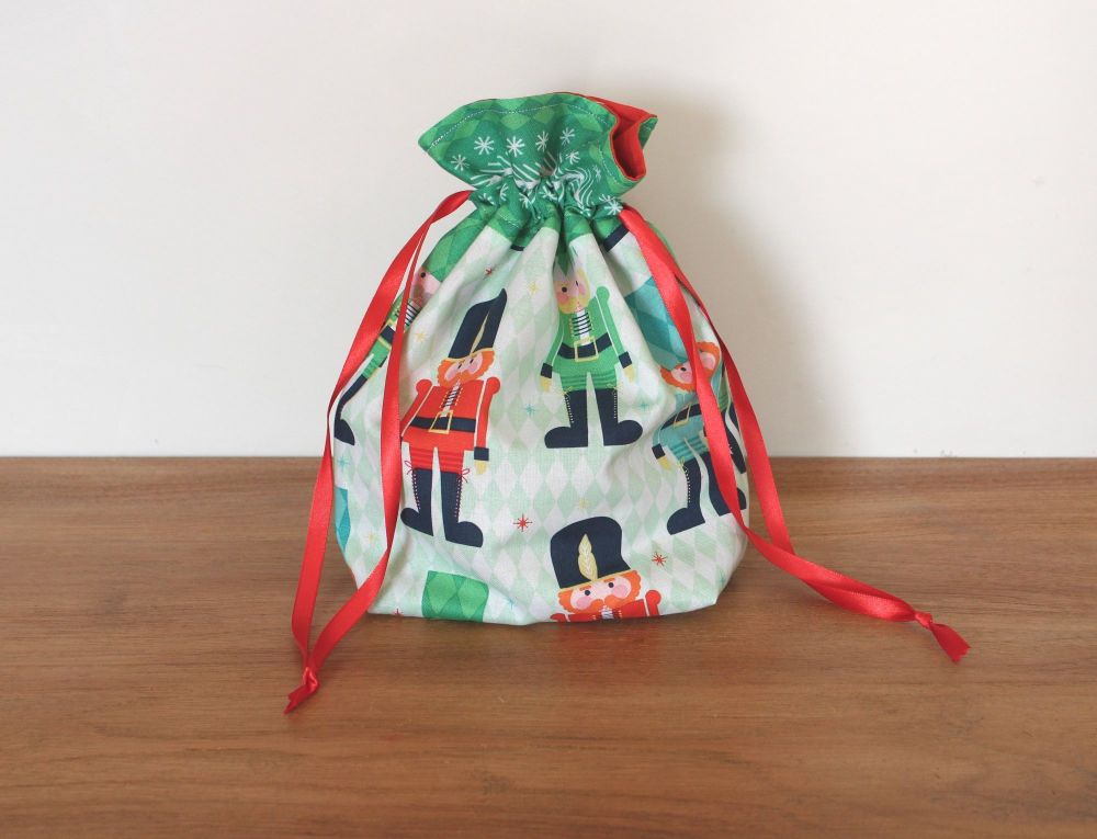 Christmas Drawstring Gift Bag -Nutcracker Christmas()4