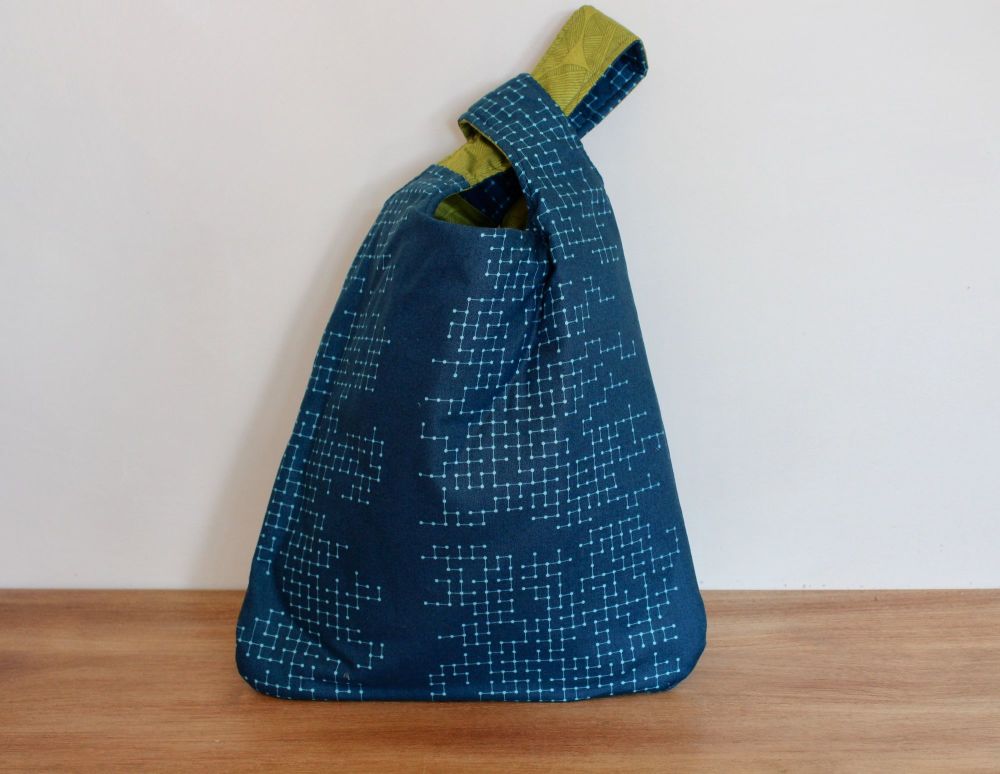 Based on the traditional Japanese Knot Bag, a medium reversible bag ...