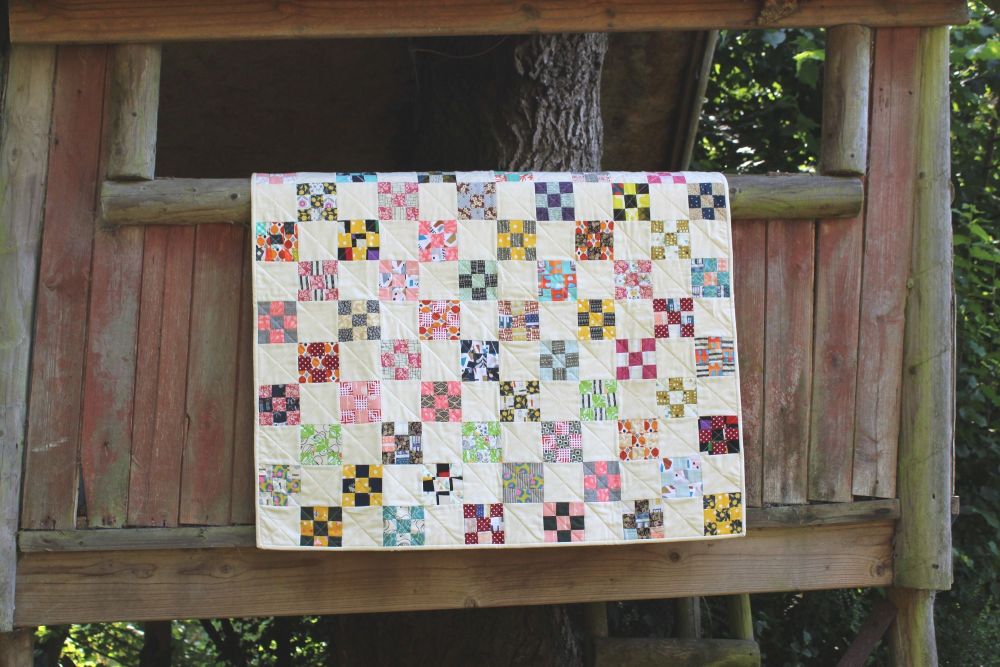 Scrappy Nine Patch Baby Quilt