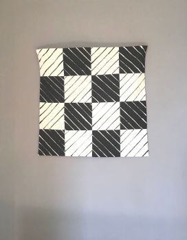 Strip and Stitch Black and Cream Wall Hanging