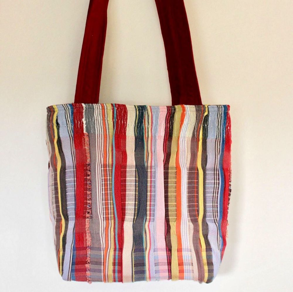 Striped Silk Tote Bag(1)