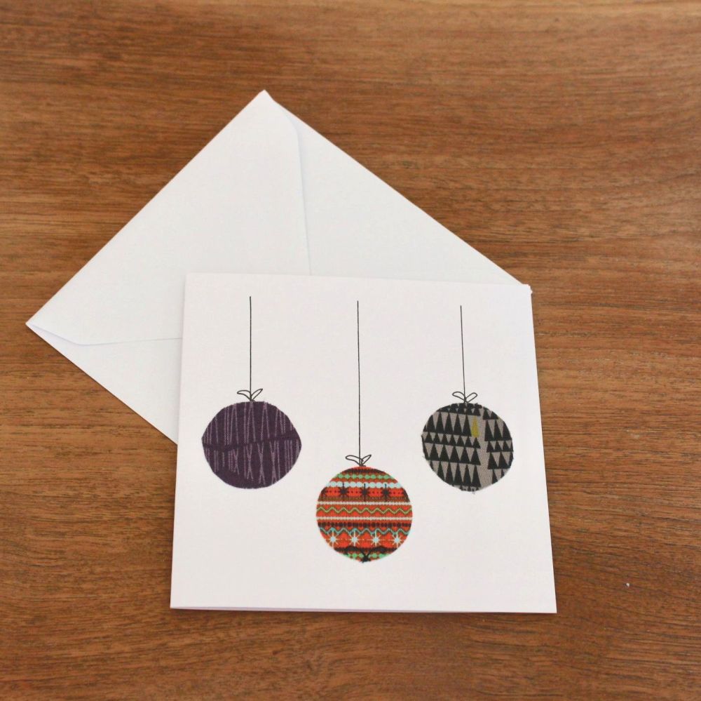 Handmade Christmas Card (Baubles(2)