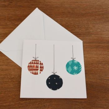 Handmade Christmas Card (Baubles(3))