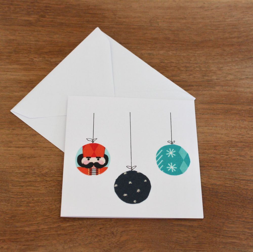 Handmade Christmas Card (Baubles(4))