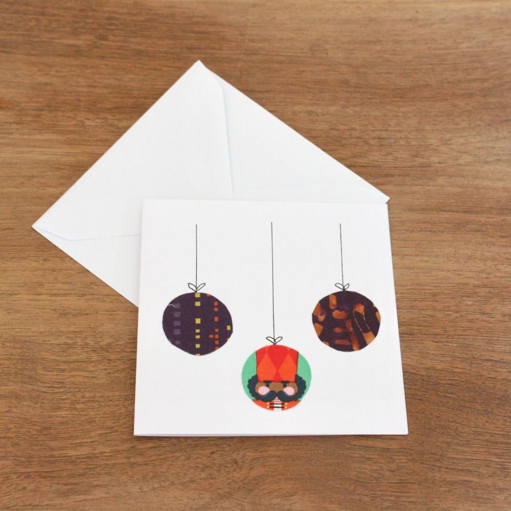 Handmade Christmas Card (Baubles(8))