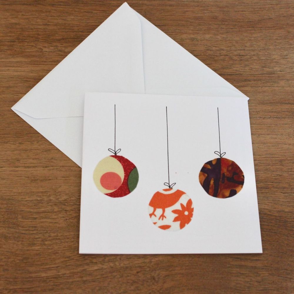 Handmade Christmas Card (Baubles(11))