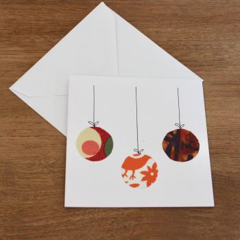 Handmade Christmas Card (Baubles(11))