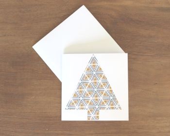 Handmade Christmas Card (Single Tree(11))