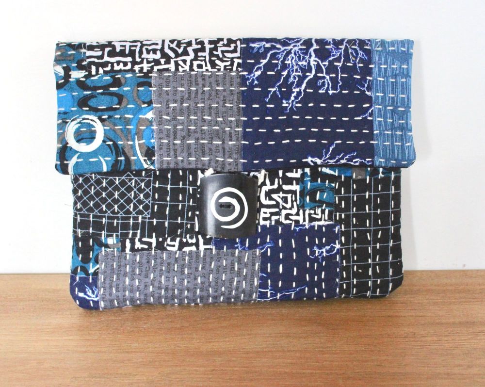 Boro Inspired Clutch Bag with Zippered Pocket(10)