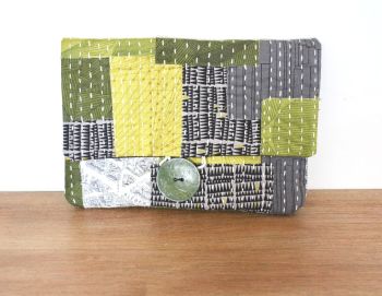 Boro Inspired Clutch Bag with Zippered Pocket(11)