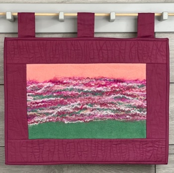 Pink Quilted Felt Panel Wall Hanging