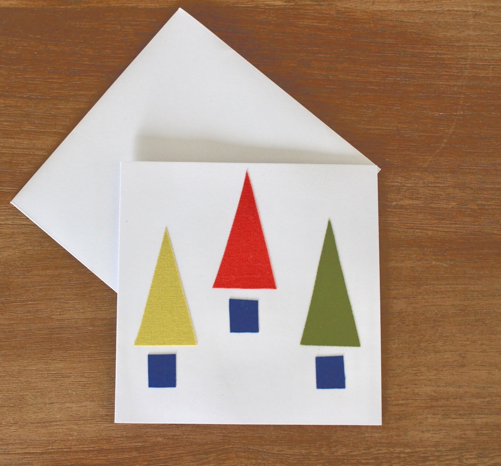 Handmade Christmas Card (Three Trees)(1)