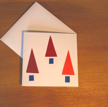 Handmade Christmas Card (Three Trees)(2)